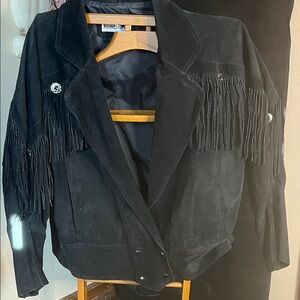 Black Suede Fringe Jacket